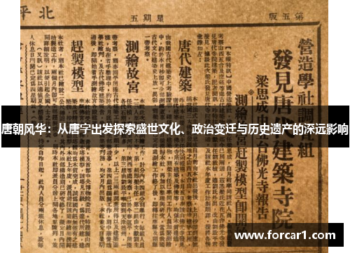 唐朝风华：从唐字出发探索盛世文化、政治变迁与历史遗产的深远影响